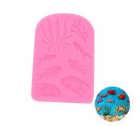 Haione Moule en Silicone pour Fondant,Chocolat et gâteaux,Motif Poissons,algues et Corail-Outils de décoration pour la pâtisserie,Biscuits,Bougies,savons et Bonbons (#1)