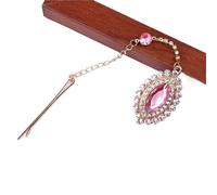 Hair Accessories Women Girl Rhinestone Forehead Headband Trend Head Chain Eyebrow Drop pour les occasions spéciales et les festivals(Pink)