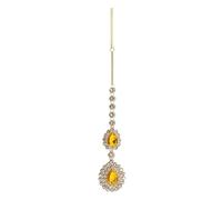 Hair Accessories Women Girl Rhinestone Forehead Headband Trend Head Chain Eyebrow Drop pour les occasions spéciales et les festivals(Yellow gold 2)