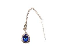 Hair Accessories Women Girl Rhinestone Forehead Headband Trend Head Chain Eyebrow Drop pour les occasions spéciales et les festivals(Blue silver 1)