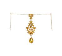Hair Accessories Women Girl Rhinestone Forehead Headband Trend Head Chain Eyebrow Drop pour les occasions spéciales et les festivals(Yellow)