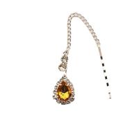 Hair Accessories Women Girl Rhinestone Forehead Headband Trend Head Chain Eyebrow Drop pour les occasions spéciales et les festivals(Yellow silver 1)