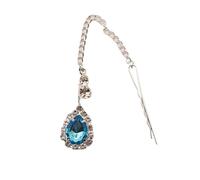 Hair Accessories Women Girl Rhinestone Forehead Headband Trend Head Chain Eyebrow Drop pour les occasions spéciales et les festivals(Lightblue silver 1)