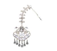 Hair Accessories Women Girl Rhinestone Forehead Headband Trend Head Chain Eyebrow Drop pour les occasions spéciales et les festivals(Silver 2)