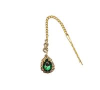 Hair Accessories Women Girl Rhinestone Forehead Headband Trend Head Chain Eyebrow Drop pour les occasions spéciales et les festivals(Green gold)