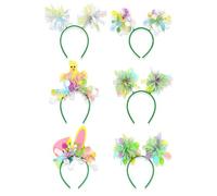 Hair Band, Easter Headpiece, Spring Photo Props, Easter Cartoon Hair Hoop, 6 Pieces Set Easter Cartoon Design Family Gatherings Sturdy Material Enhances Festivity Adds Fun Versatile Use Trendy Look