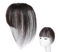 Hair Bangs, Human Hair Topper, 5.9x9.84 Inches Breathable Invisible Design Natural Adjustable Wig Hairpiece, Clip in Cover for Styling, Cosplay and Daily Balding