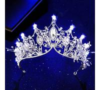 Hair Bijoux Couronne Tiaras pour femmes 12 styles Tiaras brillantes Rhingestone Crystal Pearl Wedding Bride Crowns With Blue Princess Crowns Diadem by Gagalu (Couleur: Couleur en or jaune clair)