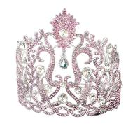 Hair Bijoux Couronne Tiaras pour femmes Baroque Crystal Bridal Tiaras Crown With Combs Rhinestone Pageant Diadema Collares Princess Headpices Hair Accessoires - Blue, Or