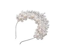 Hair Bijoux Couronne Tiaras pour femmes Gold/Color Silver Band Femme Femmes Imitation Perles Tiare Haira Imitation Handmade Imitation Pearls Bandband Crown