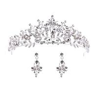 Hair Bijoux Couronne Tiaras pour femmes Pink Gold Pearl Bridal Crowns Handmade Tiara Bride Bandband Crystal Wedding Diadem Crown Mariage Accessoires de cheveux par Gagalu (couleur: rose avec boucles