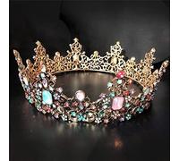 Hair Bijoux Couronne Tiaras pour femmes Pink Gold Pearl Bridal Crowns Handmade Tiara Bride Breat Crystal Wedding Diadem Crown Mariage Accessoires de cheveux