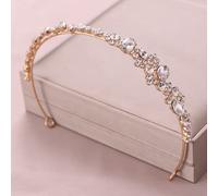 Hair Bijoux Couronne Tiaras pour femmes Tiare Bridal Hair Couronne de mariage Accessoires de cheveux Crim Crim Couronne Bande de cheveux Bijoux de cheveux (Couleur: Or)