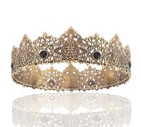Hair Bijoux Crown Tiaras for Women 18cm King King Round Round Tiaras Hommes Rouge Rouge Big Couronnes médiévales Boys Witch Pageant Diadem Costume Europe