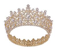 Hair Bijoux Crown Tiaras for Women Baroque Full Round Royal Queen King King Crystal Crowns Diadem Banquet Tiaras Prom Pageant Party Mariage Costume de mariage Bijoux