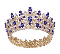 Hair Bijoux Crown Tiaras for Women Baroque Full Round Royal Queen King King Crystal Crowns Diadem Banquet Tiaras Prom Pageant Party Mariage Costume de mariage Bijoux