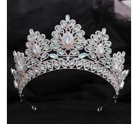Hair Bijoux Crown Tiaras for Women Big Tiaras and Crowns for Bride Wedding Baroque Bands King and Queen Crowns Water Drop Rhinestone Designs HairBands Bijoux (Couleur: E)
