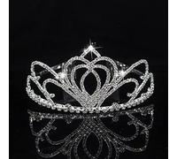 Hair Bijoux Crown Tiaras for Women Bridal Tiaras & Crowns Band Band Flower Rhingestone Wedding-Hairs Accessories Fashion Big Crown Hair-Jewelry by Gagalu (Couleur: Chrome10)