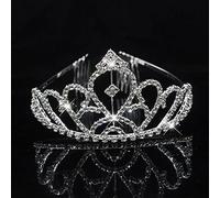 Hair Bijoux Crown Tiaras for Women Bridal Tiaras & Crowns Band Band Flower Rhingestone Wedding-Hairs Accessories Fashion Big Crown Hair-Jewelry by Gagalu (Couleur: Chrome11)