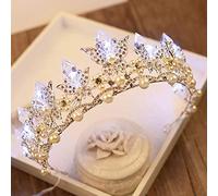 Hair Bijoux Crown Tiaras for Women Bridal Wedding Tiara and Crown LED Princess Crown Pearl Rhinestone Crystal 18e anniversaire par Gagalu (Couleur: C Lumière blanche)