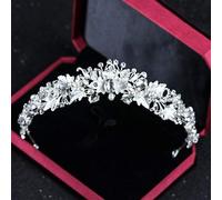Hair Bijoux Crown Tiaras for Women Color Color Rhingestone Wedding Tiara Crown Pearl Diadem Bride Crown Cheval Mariage Accessoires de cheveux Tiara By Gagalu (Couleur: Hg231 Silver)