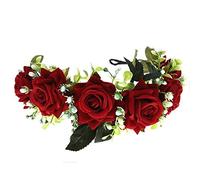 Hair Bijoux Crown Tiaras for Women Flowers Couronne Crown Festival Bande Bandougle Femmes Accessoires Hair Advice Fil Floral Garland Wedding Floral Headswear By (Couleur: Emerald Green, Taille: