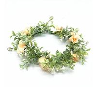 Hair Bijoux Crown Tiaras for Women Flowers Couronne Crown Festival Bande Bandougle Femmes Accessoires Hair Advice Fil Floral Garland Wedding Floral Headswear By (Couleur: Emerald Green, Taille:
