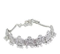 Hair Bijoux Crown Tiaras for Women Gold Silver Color Crystal Pabillons Bouge-bande couleuse Choker pour femmes Algérie Crown Bijoux de mariage ethnique