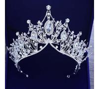 Hair Bijoux Crown Tiaras for Women Luxury Blue Light Autriche Crystal Crown Righestone Pearl Wedding Tiaras Head Ornaments Vintage Luminous Prom Party Party Queen, pas de lumière