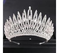 Hair Bijoux Crown Tiaras for Women Luxury Crystal Gold Color Big Crown Tiara Queen Women Beauty Pageant Prom Crowns Tiaras Wedding Bridal Hair Jewelry Accessoires, Gold , Silver