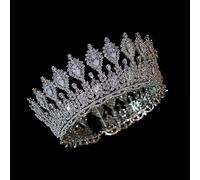 Hair Bijoux Crown Tiaras for Women Luxury Round Bride Crown Zirconia Big Tiara Wedding Hair Accessory Queen Couronnes Diadem For Femmes