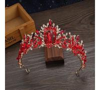 Hair Bijoux Crown Tiaras for Women New Handmade Purple Champagne Crystal Bridal Tiaras Couronne Femmes Headdre Cosé Costume Costume Costume Accessoires (Couleur: H152 Rouge)