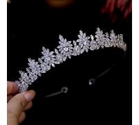 Hair Bijoux Crown Tiaras for Women New Tiara and Crown for Women Bridal Accessoires Couronnes de mariage Crystal Tiaras Princess Pageant Party Headswear, White-platine plaqué