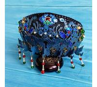 Hair Bijoux Crown Tiaras for Women Qing Dynasty Impéromyer et Little Princess Hair Tiara Qitou Hat pour drame Royi's Royal Palace Love Accessoire fait à la main pour les photos Couleur: A1 Tiara