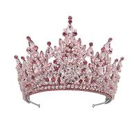 Hair Bijoux Crown Tiaras for Women Queen Crowns Miss Universe Bridal Femmes Femmes Luxury Bleu Pageant Diadem Accessoires de cheveux de mariage indiens, couleur rose