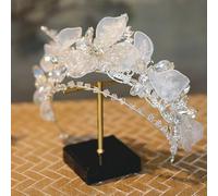 Hair Bijoux Crown Tiaras for Women Romantic Crown for Women Wedding Hair Accessories Bridal Headal Engagement Swear Flear Shape Tiaras and Crowns