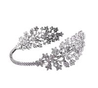 Hair Bijoux Crown Tiaras for Women Style Full Cumbic Zirconia Crystal Band Bride Headpice Diadem Ladies Crown Tiaras Mariage Accessoires de cheveux, argent-argent