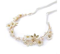 Hair Bijoux Crown Tiaras For Women Women Flower Bandbound avec du ruban Couronne de mariage Filles Garlands Floral Crown Hair By By Gagalu (Couleur: 15)