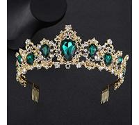 Hair Bijoux Crown Tiaras pour femmes Baroque Couronne rouge bleu vert cristal Bride Couronne Vintage Gold Accessoires Hair ACCESSOIRE