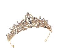 Hair Bijoux Crown Tiaras pour femmes femmes baroque cristal couronne tiara vintage hingestone couronnes diadèmes bandeaux de mariée accessoires de cheveux de mariage bijoux de mode (couleur: une or)