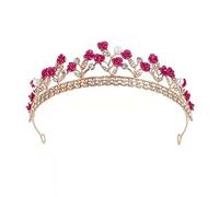 Hair Bijoux Crown Tiaras pour femmes femmes baroque cristal couronne tiara vintage hingestone couronnes diadèmes bandeaux de mariée accessoires de cheveux de mariage bijoux de mode (couleur: d rose)