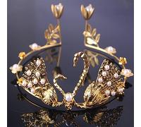 Hair Bijoux Crown Tiaras pour femmes Swan Crown Princess Queen Tiaras Children Girl Crowns Pageant Prom Diadem Hair Ornements Cake décorer