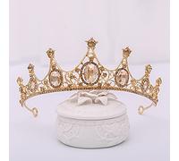Hair Bijoux Crown Tiaras pour femmes Trendy Golden Rhingestone Wedding Crown Cride Coie Accessoires Hair Lady Crystal Crown Princess Tiara Couronne Hair Bijoux par Gagalu