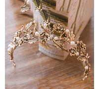 Hair Bijoux Crown Tiaras pour femmes vintage Baroque Gold Pearl Leaf Bridal Tiara Crystal Crown Coiffre Headpice Vine Tiara Wedding Hair Accessoires