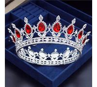 Hair Bijoux Crown Tiaras pour femmes vintage Crystal Circle Bridal Diadem Royal King Wedding Crown Tiaras Bride Headress Crowns Couronnes Hair Bijoux par Gagalu (Couleur: Imitation Rhodium plaqué)