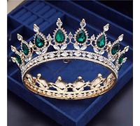 Hair Bijoux Crown Tiaras pour femmes vintage Crystal Circle Bridal Diadem Royal King Wedding Crown Tiaras Bride Headress Crowns Couronnes Hair Bijoux par Gagalu (Couleur: Blue White Zinc plaqué)