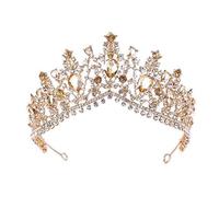 Hair Bijoux Crown Tiaras pour femmes vintage Jaune Crystal Tiaras Robe de mariée Bijoux Bridal Crown Bandbands Head Ornements