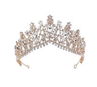 Hair Bijoux Crown Tiaras pour femmes Vintage Jaune Crystal Tiaras Robe de mariée Bijoux Bridal Crown Bandbands Tête Ornements, vert ， Jaune