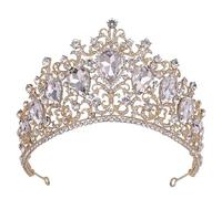 Hair Bijoux Tiaras de couronne pour femmes reine de belles tiaras en cristal et couronnes Bride coiffeur Bridal Diadem Princess Wedding Crown Bijoux, or