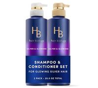 Hair Biology Purple Ensemble shampoing et après-shampoing pour cheveux gris avec biotine, sans danger pour les cheveux colorés, collection Silver & Glowing, 30 ml